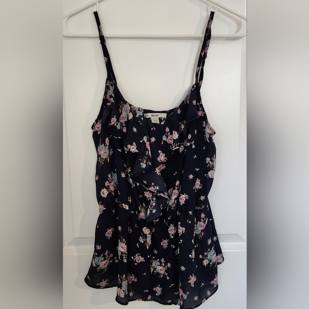 Papaya, spaghetti strap, navy with pink floral